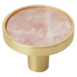1-1/4" Accents Cabinet Knob, Gold/Pink Main - Image