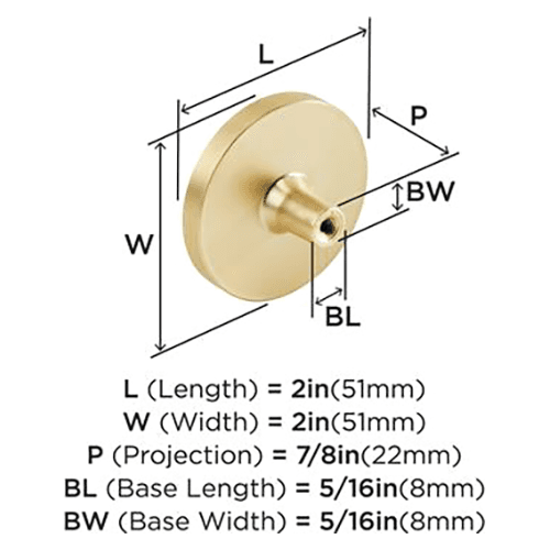 2" Accents Cabinet Knob, Gold/Pink Alt 1 - Image
