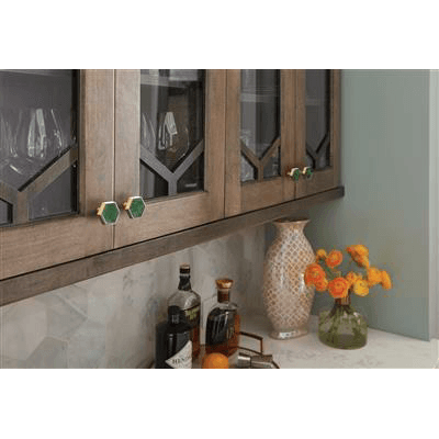 1-5/16" Accents Cabinet Knob, Gold/Emerald Green Alt 4 - Image