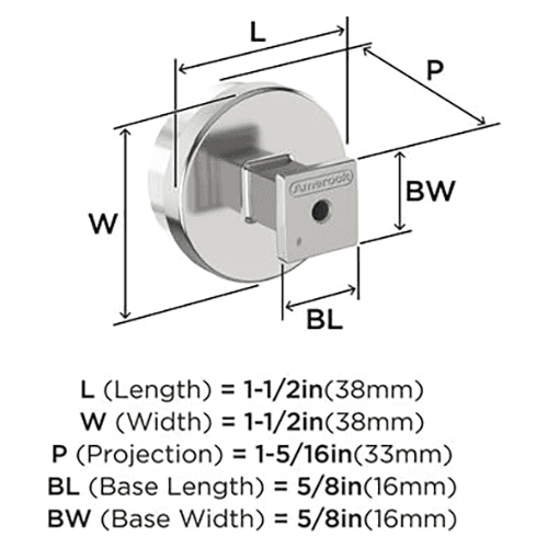 2-1/8" Glacio Premium Bar Cabinet Knob, Clear/Polished Nickel Alt 2 - Image