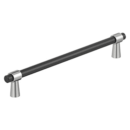 7-9/16" Mergence Cabinet Pull, Matte Black/Polished Chrome Main - Image