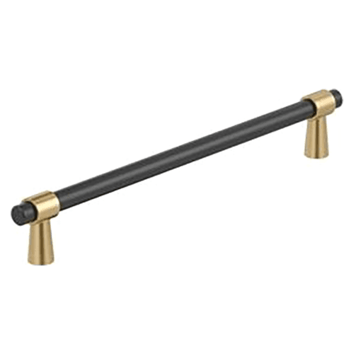 7-9/16" Mergence Cabinet Pull, Matte Black/Champagne Bronze Main - Image