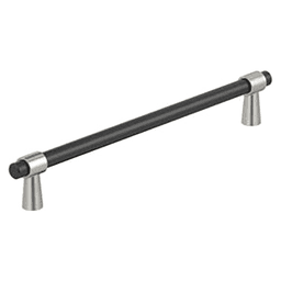 7-9/16" Mergence Cabinet Pull, Matte Black/Satin Nickel Main - Image