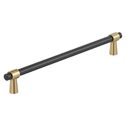 10-1/16" Mergence Cabinet Pull, Matte Black/Champagne Bronze Main - Image