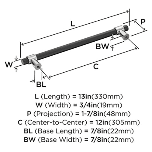 12" Mergence Appliance Pull, Matte Black/Satin Nickel Alt 1 - Image