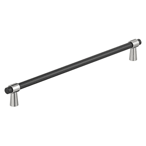 12-5/8" Mergence Cabinet Pull, Matte Black/Polished Chrome Main - Image