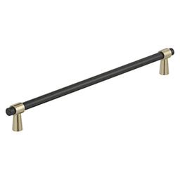 12-5/8" Mergence Cabinet Pull, Matte Black/Golden Champagne Main - Image