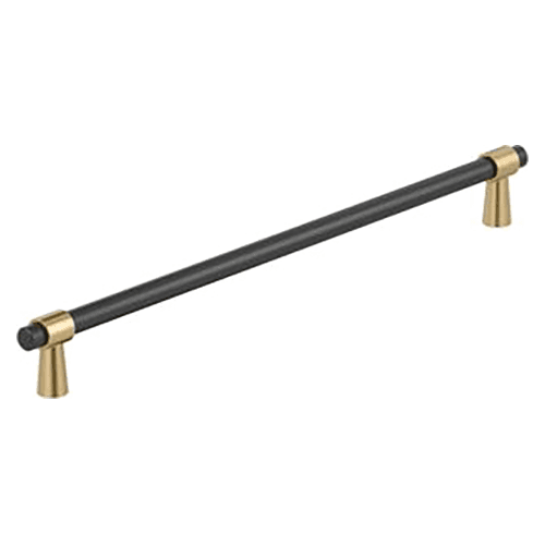 12-5/8" Mergence Cabinet Pull, Matte Black/Champagne Bronze Main - Image