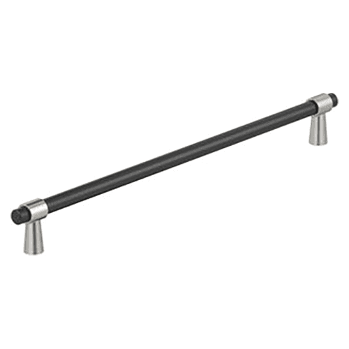 12-5/8" Mergence Cabinet Pull, Matte Black/Satin Nickel Main - Image