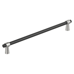 12-5/8" Mergence Cabinet Pull, Matte Black/Satin Nickel Main - Image