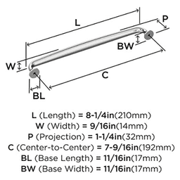 7-9/16" Renown Cabinet Pull, Satin Nickel Alt 1 - Image
