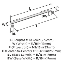 10-1/16" Renown Cabinet Pull, Satin Nickel Alt 1 - Image