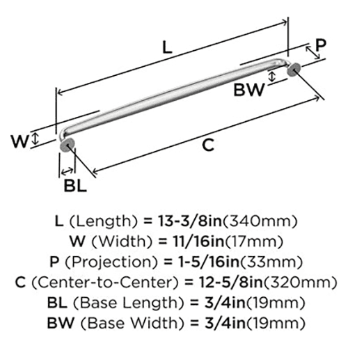 12-5/8" Renown Cabinet Pull, Satin Nickel Alt 1 - Image