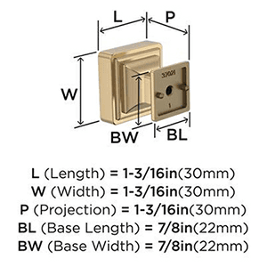 1-3/16" Eleva Square Cabinet Knob, Champagne Bronze Alt 2 - Image
