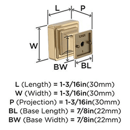 1-3/16" Eleva Square Cabinet Knob, Champagne Bronze Alt 2 - Image
