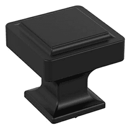 1-3/16" Eleva Square Cabinet Knob, Matte Black Main - Image