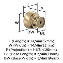 1-1/4" Chalice Cabinet Knob, Oil-Rubbed Bronze Alt 2 - Image