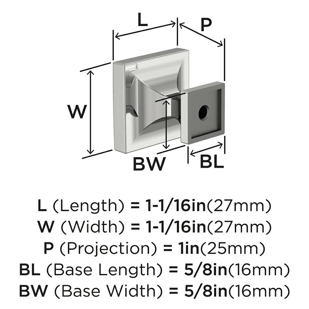 1-1/16" Pedestal Square Cabinet Knob, Champagne Bronze Alt 3 - Image