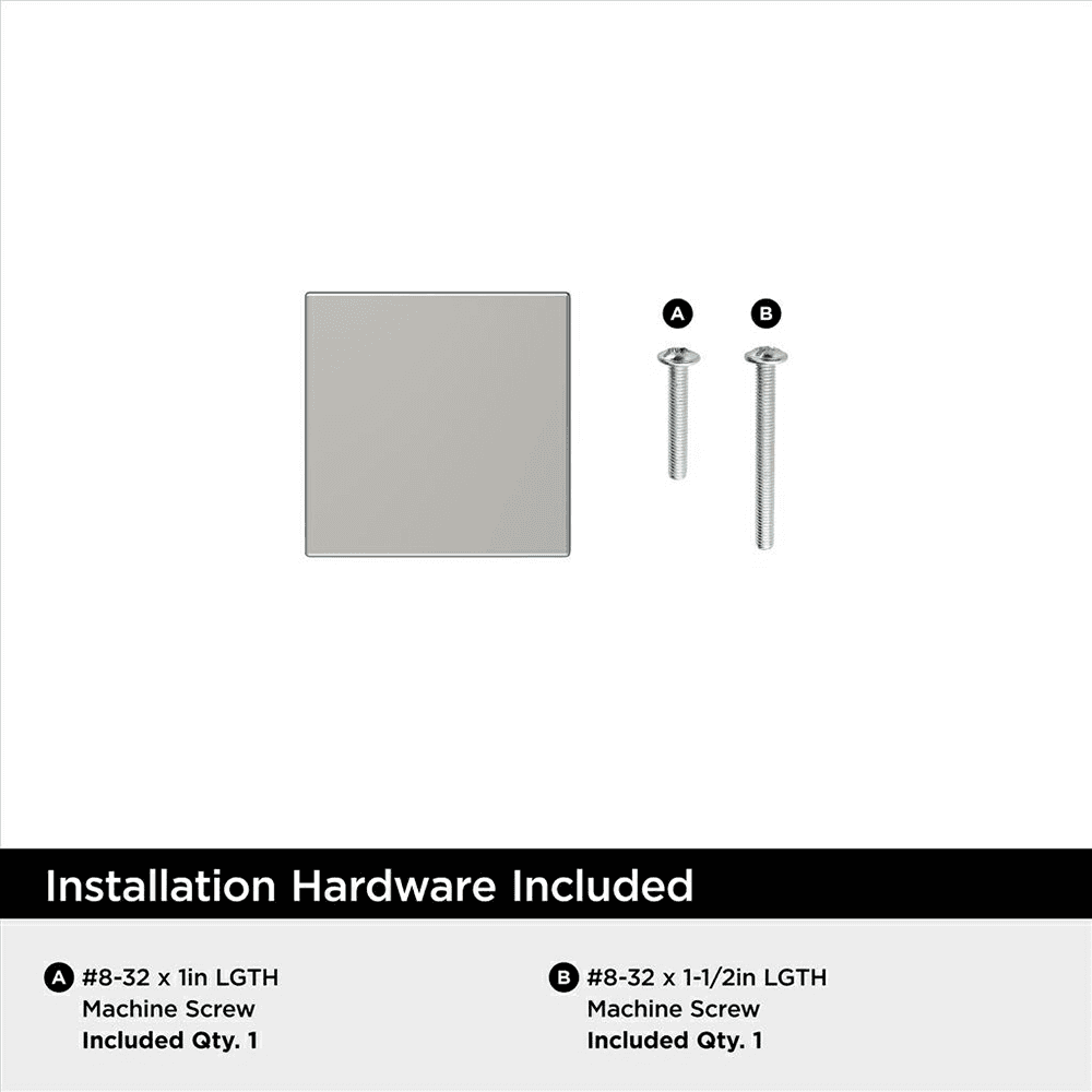 1-1/16" Pedestal Square Cabinet Knob, Satin Nickel Alt 4 - Image