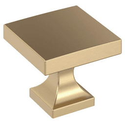 1-1/16" Pedestal Square Cabinet Knob, Champagne Bronze Main - Image