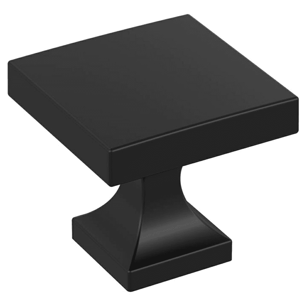1-1/16" Pedestal Square Cabinet Knob, Matte Black Main - Image