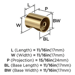 11/16" Whistle Cabinet Knob, Champagne Bronze Alt 2 - Image