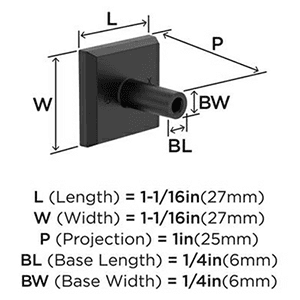 1-1/16" Chamfered Edge Square Cabinet Knob, Satin Nickel Alt 2 - Image