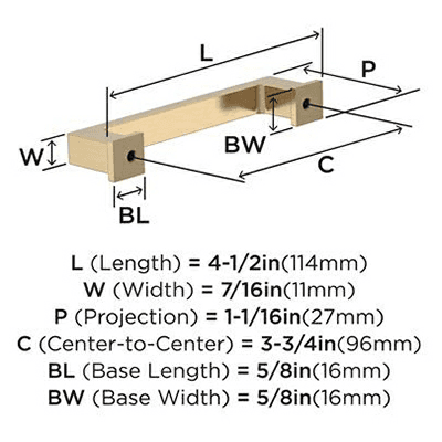 3-3/4" Bridgeport Cabinet Pull, Satin Nickel Alt 2 - Image