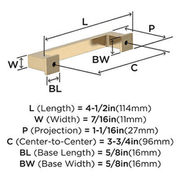 3-3/4" Bridgeport Cabinet Pull, Satin Nickel Alt 2 - Image