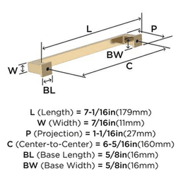6-5/16" Bridgeport Cabinet Pull, Oil-Rubbed Bronze Alt 2 - Image