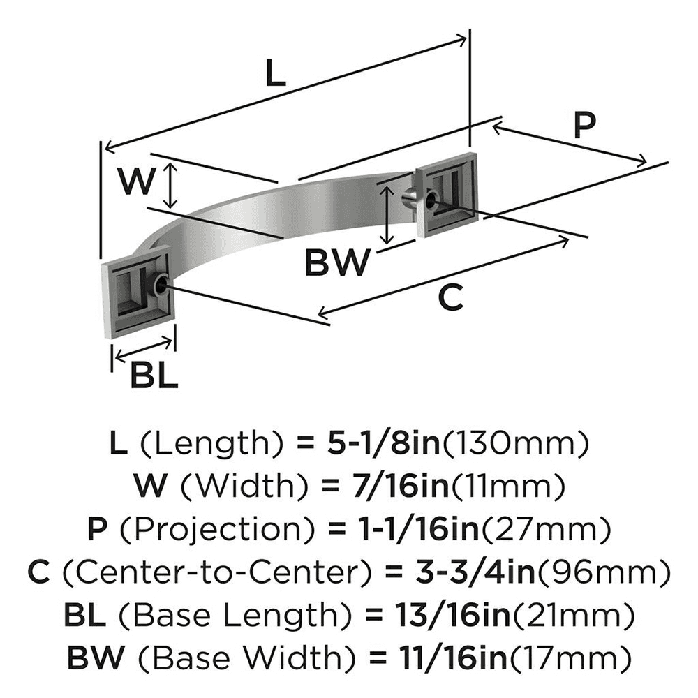 3-3/4" Sheffield Cabinet Pull, Polished Chrome Alt 2 - Image