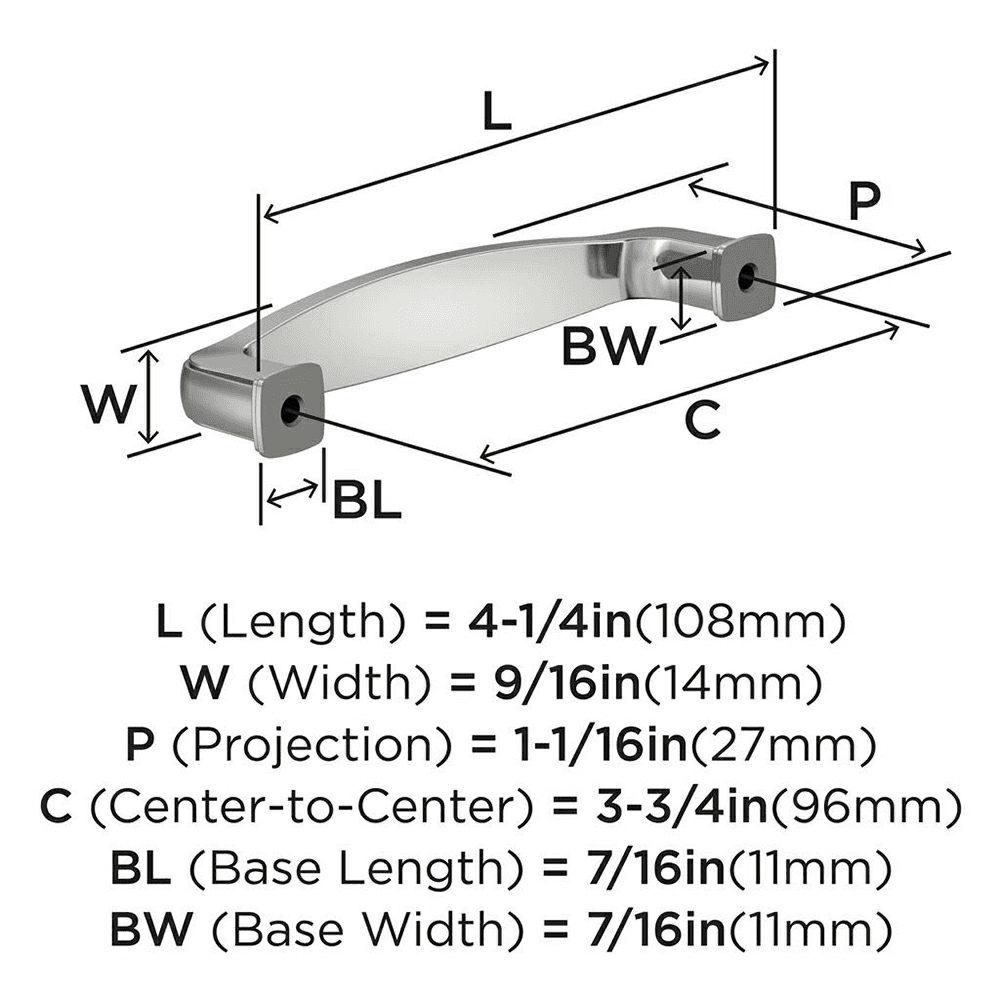 3-3/4" Franklin Cabinet Pull, Satin Nickel Alt 3 - Image