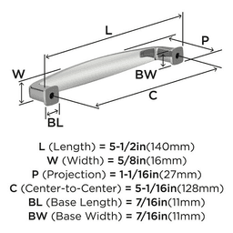 5-1/16" Franklin Cabinet Pull, Satin Nickel Alt 3 - Image