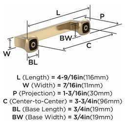 3-3/4" Hybridize Cabinet Pull, Champagne Bronze Alt 2 - Image