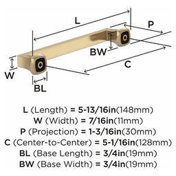 5-1/16" Hybridize Cabinet Pull, Champagne Bronze Alt 2 - Image