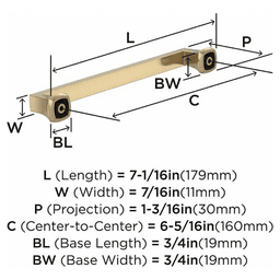 6-5/16" Hybridize Cabinet Pull, Champagne Bronze Alt 2 - Image