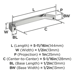 5-1/16" Evolve Cabinet Pull, Polished Chrome Alt 2 - Image