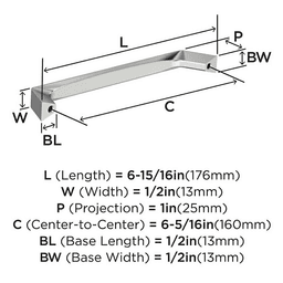 6-5/16" Evolve Cabinet Pull, Satin Nickel Alt 3 - Image