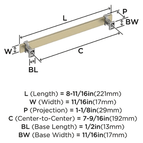 7-9/16" Overton Cabinet Pull, Matte Black/Champagne Bronze Alt 2 - Image