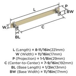 7-9/16" Overton Cabinet Pull, Golden Champagne/Satin Nickel Alt 2 - Image