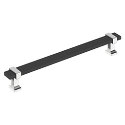 7-9/16" Overton Cabinet Pull, Matte Black/Polished Chrome Main - Image