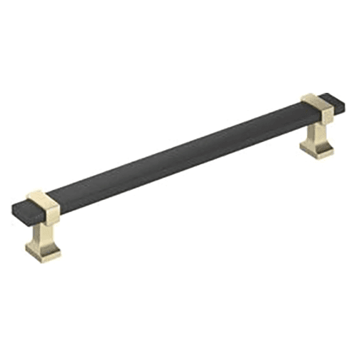 7-9/16" Overton Cabinet Pull, Matte Black/Golden Champagne Main - Image