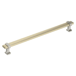 10-1/16" Overton Cabinet Pull, Golden Champagne/Satin Nickel Main - Image