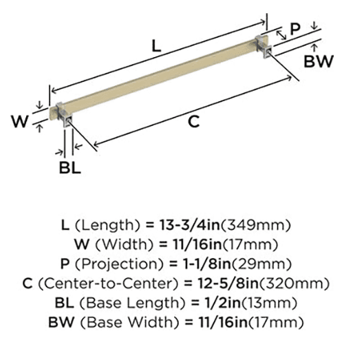 12-5/8" Ovaerton Cabinet Pull, Golden Champagne/Satin Nickel Alt 1 - Image