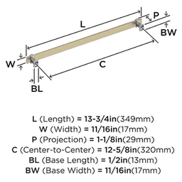 12-5/8" Ovaerton Cabinet Pull, Golden Champagne/Satin Nickel Alt 1 - Image