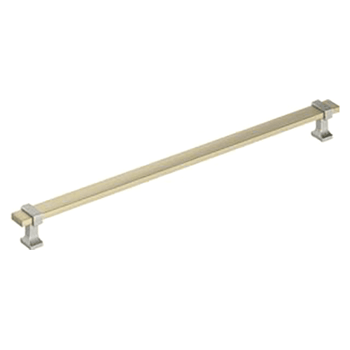 12-5/8" Ovaerton Cabinet Pull, Golden Champagne/Satin Nickel Main - Image