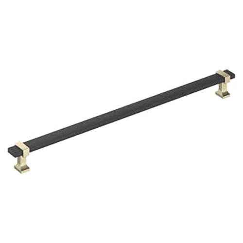 12-5/8" Ovaerton Cabinet Pull, Matte Black/Golden Champagne Main - Image