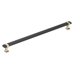 12-5/8" Ovaerton Cabinet Pull, Matte Black/Golden Champagne Main - Image