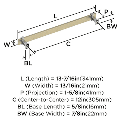 12" Overton Appliance Pull, Matte Black/Golden Champagne Alt 2 - Image
