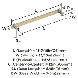 12" Overton Appliance Pull, Matte Black/Champagne Bronze Alt 2 - Image